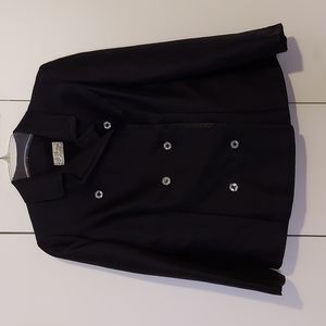 Vintage I. J. Fox Cleveland Black Suit Jacket w/ Rhinestone Buttons Size Medium